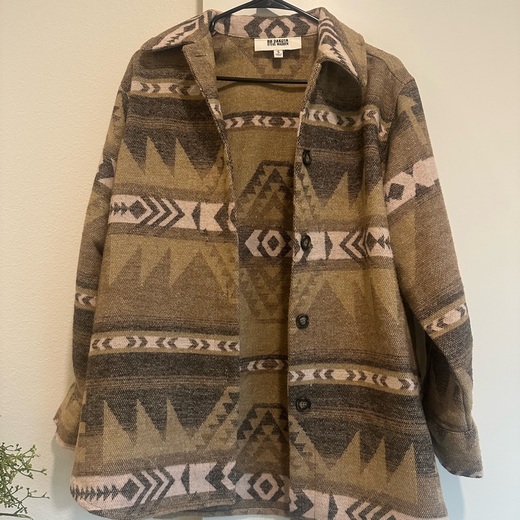 Bb Dakota Brown Patterned Utility Jacket